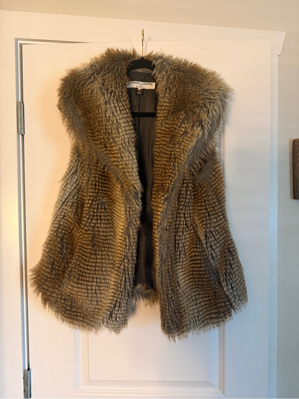 French Laundry Faux Fur Vest in Brown Tones Size 10
